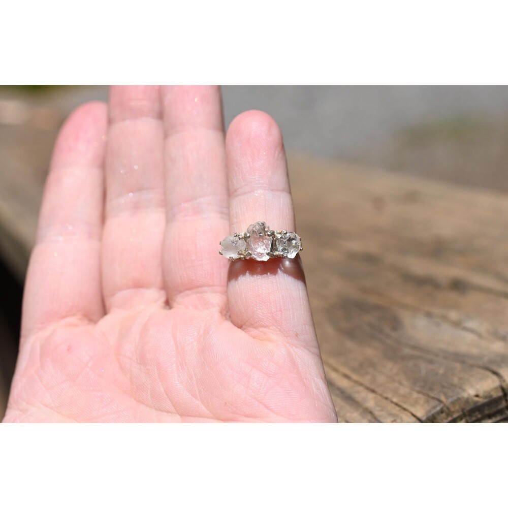 Lake County diamond engagement ring, sterling silver size 4 American made - Picture 7 of 9